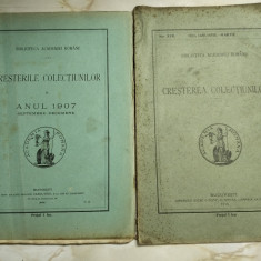 Cresterea colectiunilor - Biblioteca Academiei Romane 2 volume ( 1907 si 1911)