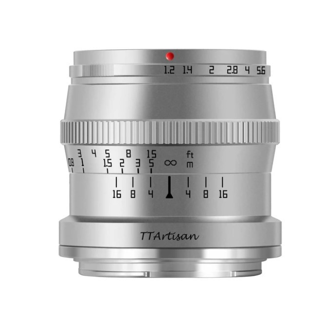 Obiectiv manual TTArtisan 50mm F1.2 Silver pentru Nikon Z-mount