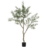 HOMCOM Măslin artificial, plantă artificială, măslin realist &icirc;n ghiveci, 180 cm, plastic, verde | Aosom Romania