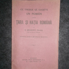 S. MEHEDINTI - CE TREBUIE SA CUGETE UN ROMAN DESPRE TARA SI NATIA ROMANA (1921)