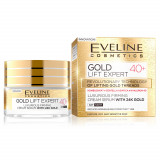 Crema luxurianta de intinerire, Eveline Cosmetics, Gold Lift Expert cu aur de 24K 40+, 50 ML