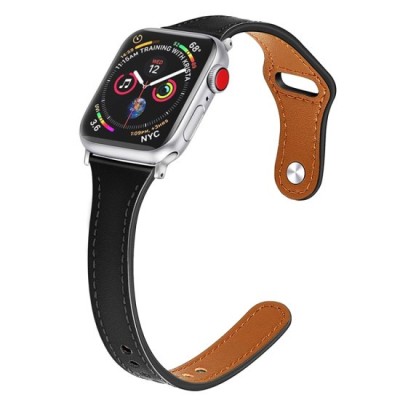 Curea dama pentru Apple Watch 1/2/3/4/5/6/7/8/9/SE/SE 2/Ultra/Ultra 2 (42/44/45/49mm) - Techsuit Watchband (W033) - Black foto