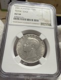 250 Lei 1941 Argint, Romania, NGC AU58, "TOTUL" EDGE (Totul Pentru Tara), mai rara!