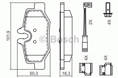 Set placute frana,frana disc MERCEDES VITO bus (W639) (2003 - 2016) BOSCH 0 986 494 603 foto