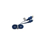 Cablu de date USB la Micro USB Ultra plat-Lungime 95cm-Culoare Albastru &icirc;nchis