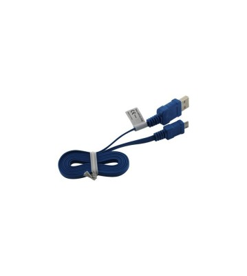 Cablu de date USB la Micro USB Ultra plat-Lungime 95cm-Culoare Albastru &amp;icirc;nchis foto