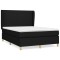 Pat box spring cu saltea, negru, 140x190 cm, textil