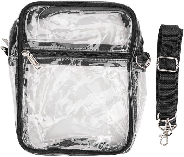 Geanta de umar Kelepu transparenta PVC cu fermoar, 23 x 18 x 7 cm - SECOND