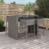 VidaXL Set mobilier bar de grădină, cu perne, 5 piese, gri, poliratan 3200668