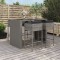 vidaXL Set mobilier bar de grădină, cu perne, 5 piese, gri, poliratan 3200668