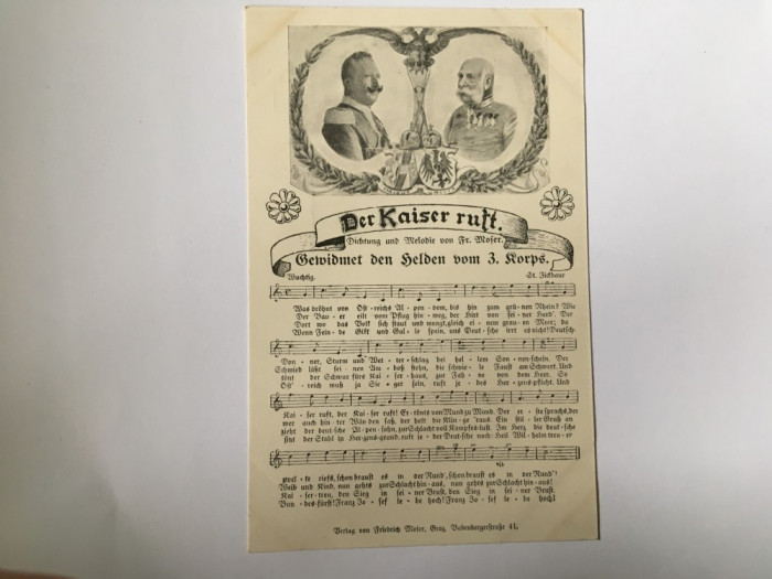 Der Kaiser Ruft - Franz Joseph, Wilhelm, partitură