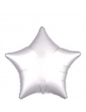 Balon Folie Satin Stea Alba- 45 cm