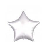 Balon Folie Satin Stea Alba- 45 cm