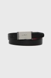 HUGO curea de piele bărbați, culoarea negru 50470638