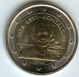 Moneda 2 euro comemorativa ITALIA 2024_2: Rita Levi-Montalcini, UNC, Europa, Cupru-Nichel