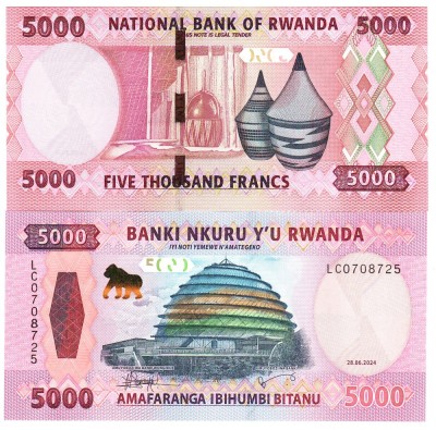 Rwanda 5 000 5000 Francs 2024 P-45 UNC foto
