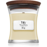 Woodwick White Teak lum&acirc;nare parfumată cu fitil din lemn 85 g