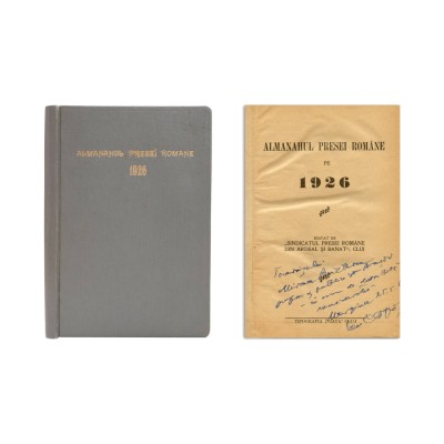 Almanahul presei rom&amp;acirc;ne pe 1926, cu dedicația lui Ion Clopoțel foto