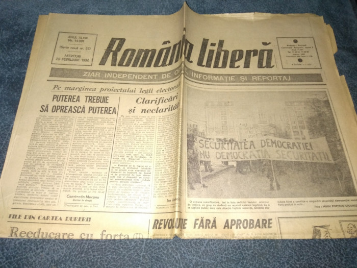 ZIARUL ROMANIA LIBERA 28 FEBRUARIE 1990