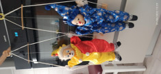 Marionete,Papusi Clown cu cap portelan si sfori,50cm foto
