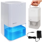 Dezumidificator de aer cu iluminare LED de fundal si temporizator, sistem Peltier, maner, 1400 ml, alb