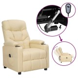 Cumpara ieftin Fotoliu rabatabil electric, crem, material textil