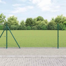 vidaXL &Icirc;ngrădire cu st&acirc;lpi Verde 0.8 x 25 m Oțel