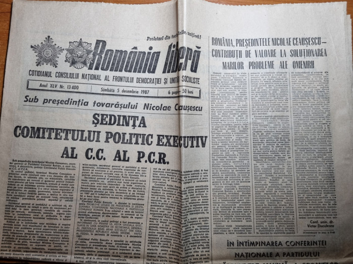 romania libera 5 decembrie 1987-foto platforma dudesti bucuresti,art. sibiu