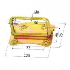 MANER MOBIL APLICAT CU SUPORT DREPT 75X120MM / 50MM Profi Tools foto