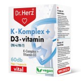 Capsule cu vitamina K complex + vitamina D3 4000 UI Dr Herz 60 buc