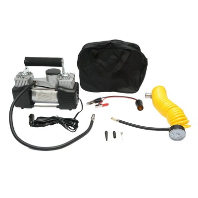 Compresor aer umflat roti 12V, 150PSI, 85l/min, 2 cilindrii, cablu 3m pentru priza bricheta auto foto