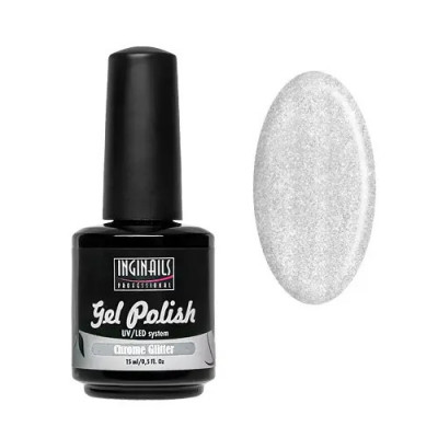 Ojă permanentă cu sclipici Inginails Professional &amp;ndash; Chrome Glitter 15 ml foto