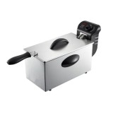 Friteuza confectionata din otel inoxidabil, putere 2180 W, cu 7 programe, capacitate 3l, sistem anti-alunecare, argintiu