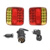 Set 2 Lampi LED Magnetice Wireless WIFI 12V 24V Stop Frana Semnalizare Pozitie Avarii IP65 Telecomanda