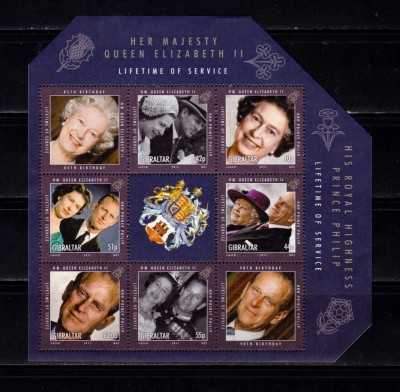 (C35)Gibraltar 2011 &amp;quot;Queen Elizabeth II &amp;amp; Prince Philip &amp;quot; ,4&amp;pound; ,Mi. 1414/19, MNH foto