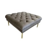 Cumpara ieftin Taburet catifea gri 80 x 80 x 41 cm