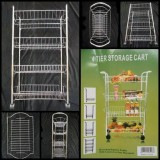 Raft metalic mobil inox, 4 rafturi, depozitare bucatarie, baie, camara, otel, roti, argintiu, 79x50x27cm