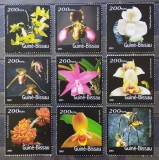 BC101, Guinea-Bissau 2001, 2 serii flori, orhidee (2 poze)