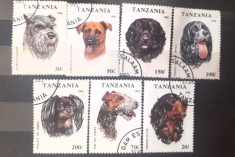 Tanzania caini rase de caini serie 7v. stampilate
