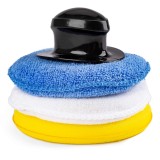 Set bureti pentru curatare, polisare si slefuire, 3 x 125 mm, cu maner, Amio
