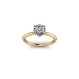 Inel de logodnă din aur galben de 14k, decorat cu piatră de zirconiu - 63