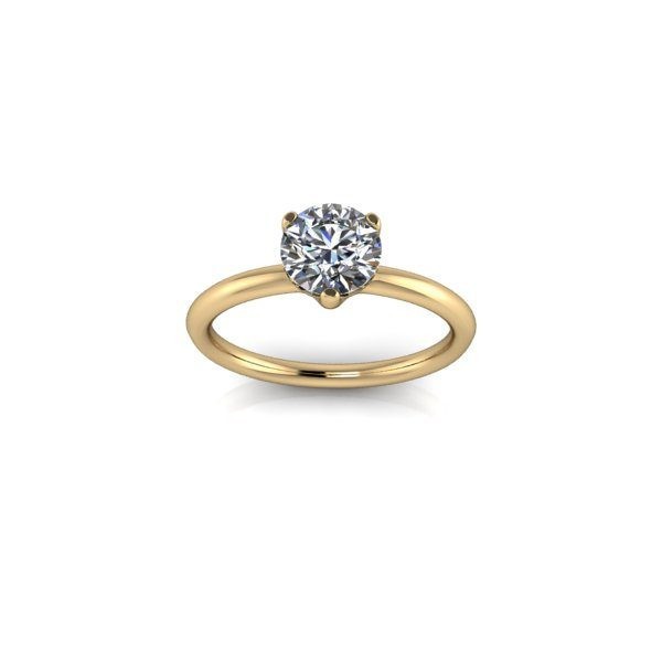 Inel de logodnă din aur galben de 14k, decorat cu piatră de zirconiu - 56