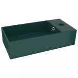 Chiuvetă de baie cu preaplin, verde &icirc;nchis, ceramică