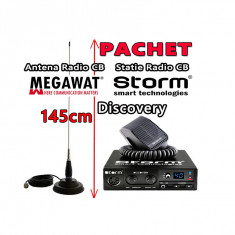 Statie Radio CB STORM Discovery IV + Antena Radio CB Megawat ML145 cu Magnet Megawat 145PL