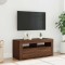 vidaXL Comodă TV cu lumini LED, stejar maro, 90x35x40 cm