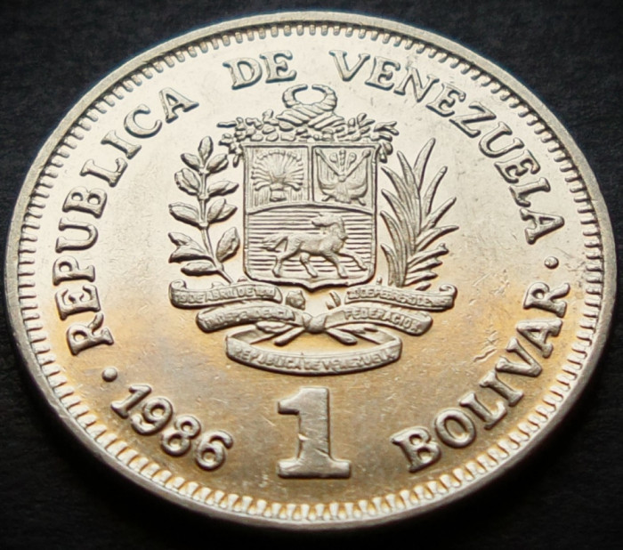 Moneda exotica 1 BOLIVAR - VENEZUELA, anul 1986 * cod 3484