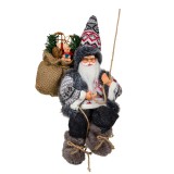 Figurina decorativa pentru geam Mos Craciun pe sfoara, 25 cm, General