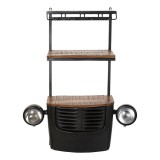 Cumpara ieftin Suport pentru Sticle DKD Home Decor Mașină Lemn de salc&acirc;m Fier Gri &icirc;nchis (83 x 30 x 104 cm)