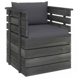 Cumpara ieftin Fotoliu Gradina Lemn Pin cu Perne Antracit 70x65x71.5cm, Exterior Interior, Relaxare, Durabil