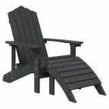 Cumpara ieftin Scaun de gradina Adirondack cu suport picioare, antracit, HDPE